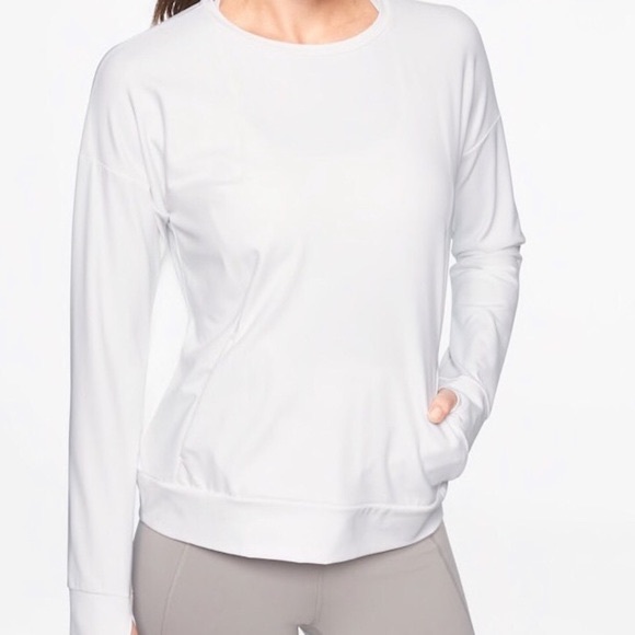 Athleta inversion sweatshirt white 1x